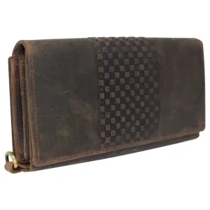 Rustic Vintage Double Side Leather Wallet For women