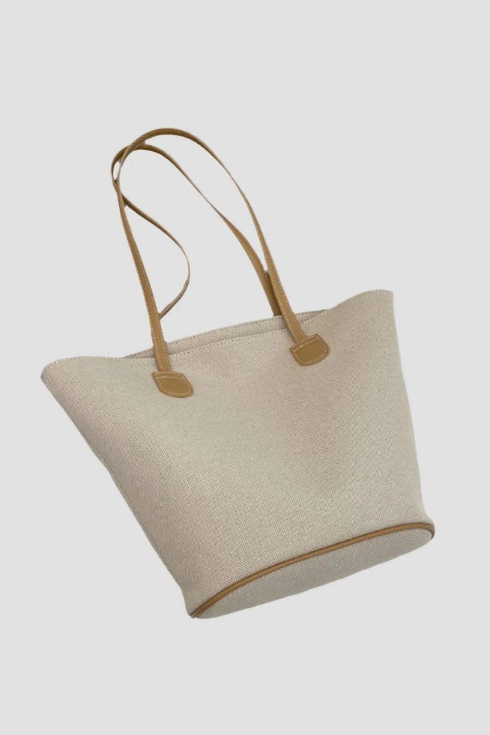 Sara Natural Canvas Tote Beach Bag