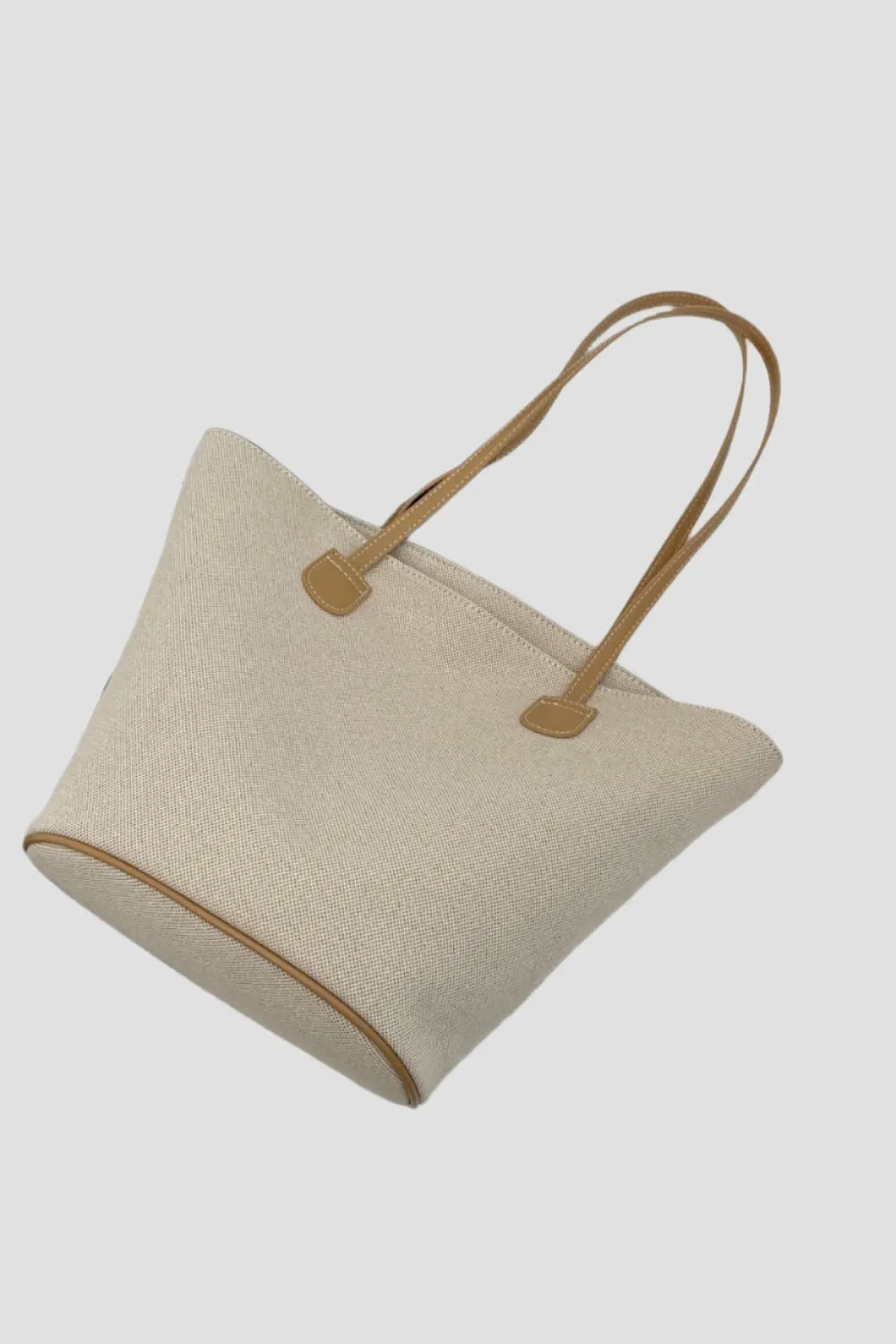 Sara Natural Canvas Tote Beach Bag