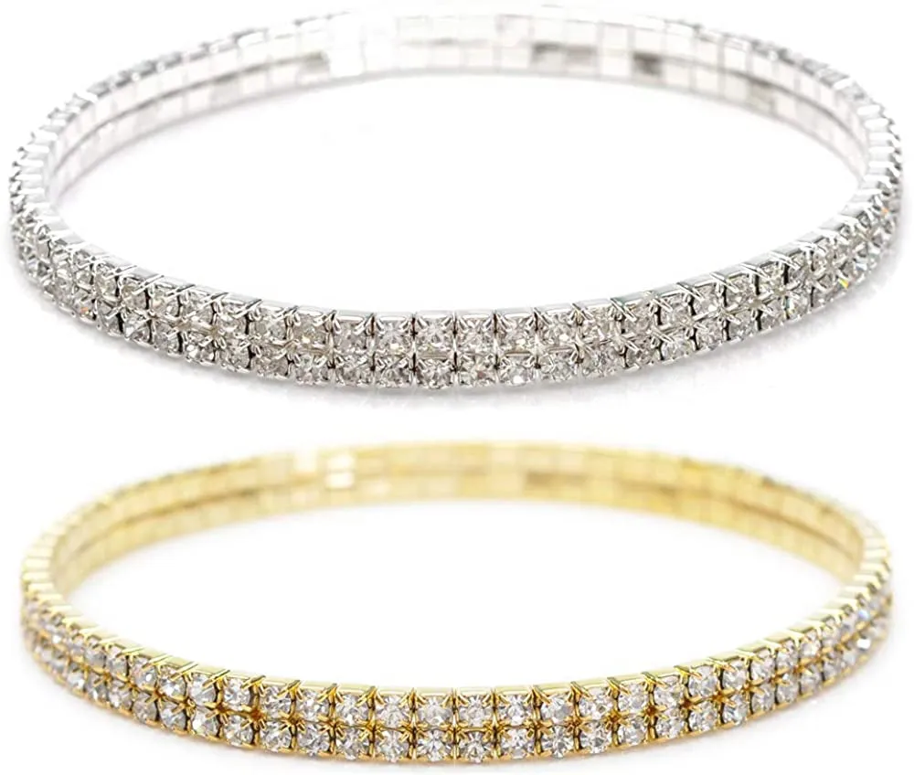 Sexy Anklets for Women Crystal Rhinestone Stretch Tennis Ankle Elastic Bracelet