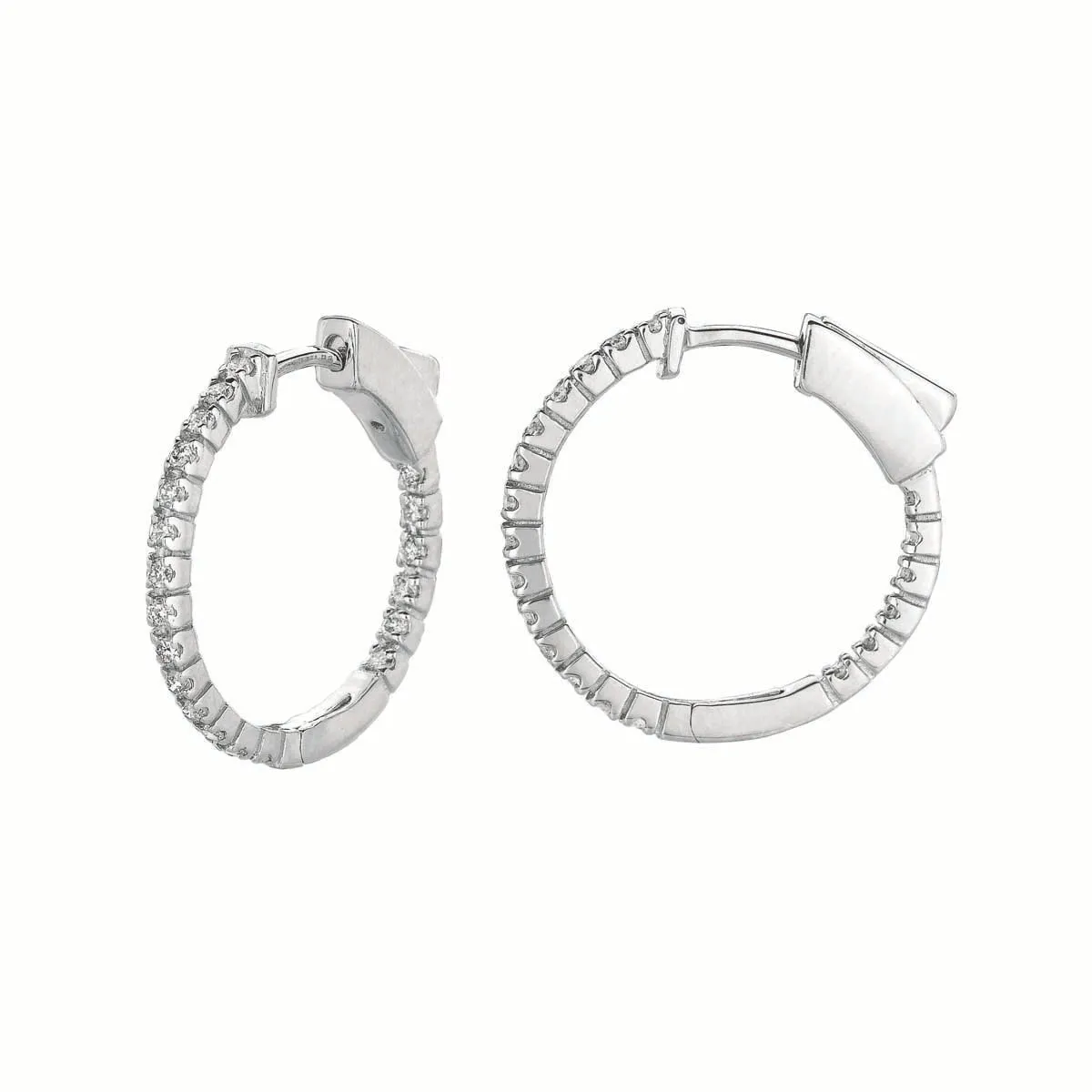 Slim Diamond Hoop Earrings #LE5157