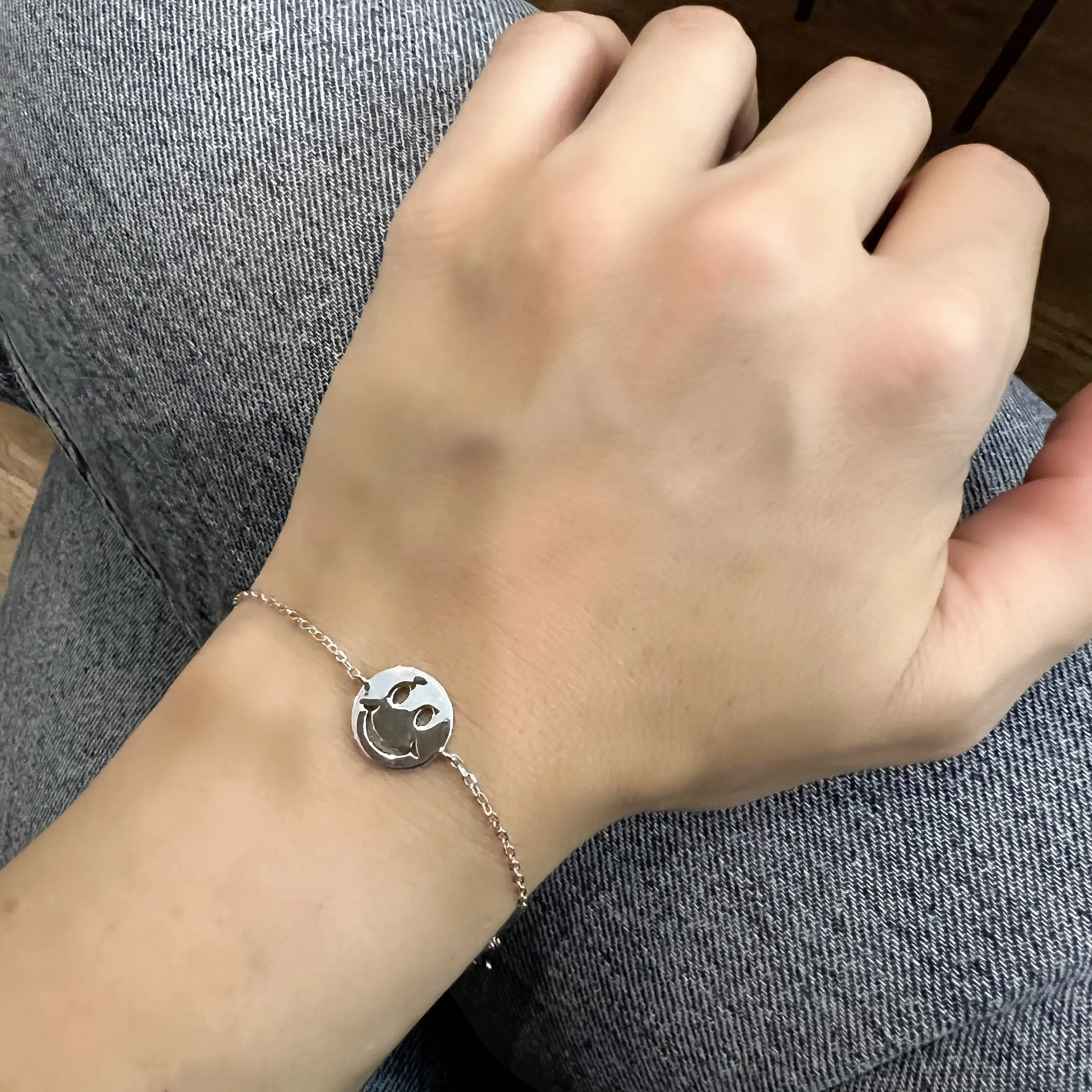 Solid Smiley Happy Face Bracelet