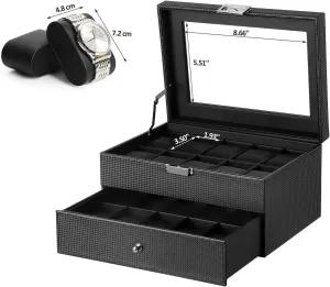 Songmics Wacth Display Color Black Size 20 Capacity