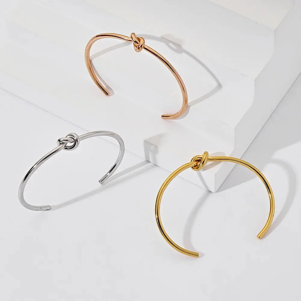 Stainless Steel Bracelets Vintage Woven Twist Bangles for Men and Women Jewelry Statement Streetwear Gifts