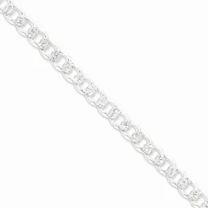Sterling Silver Pave Curb Chain Anklet