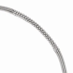 Sterling Silver Polished Three Strand Anklet