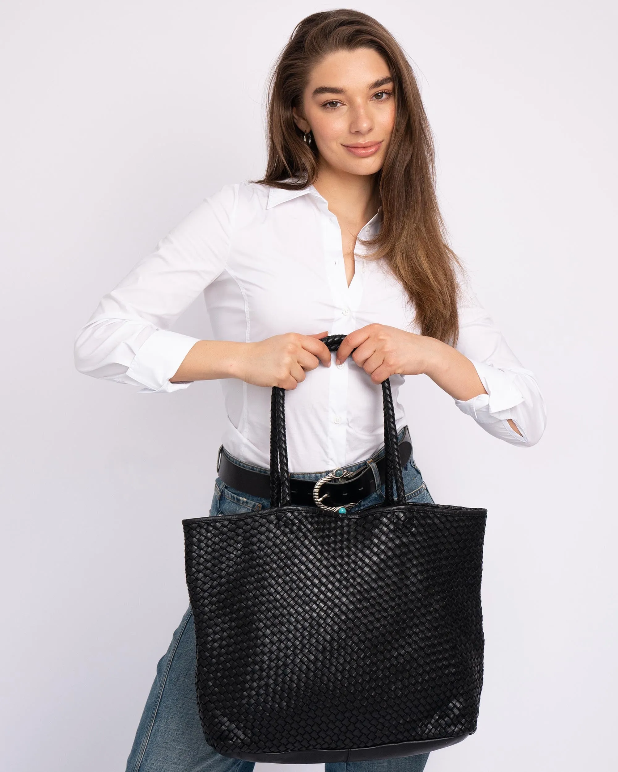 Taylor | Woven Leather Tote Bag