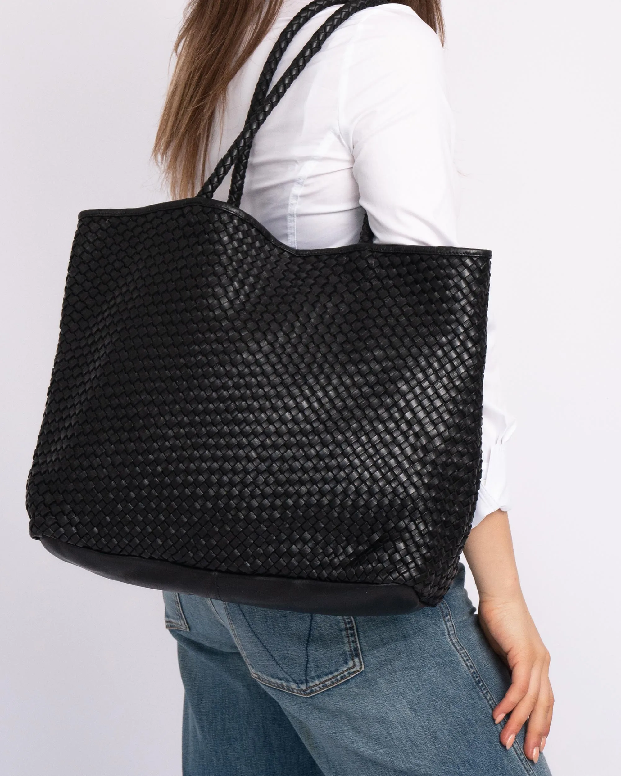 Taylor | Woven Leather Tote Bag