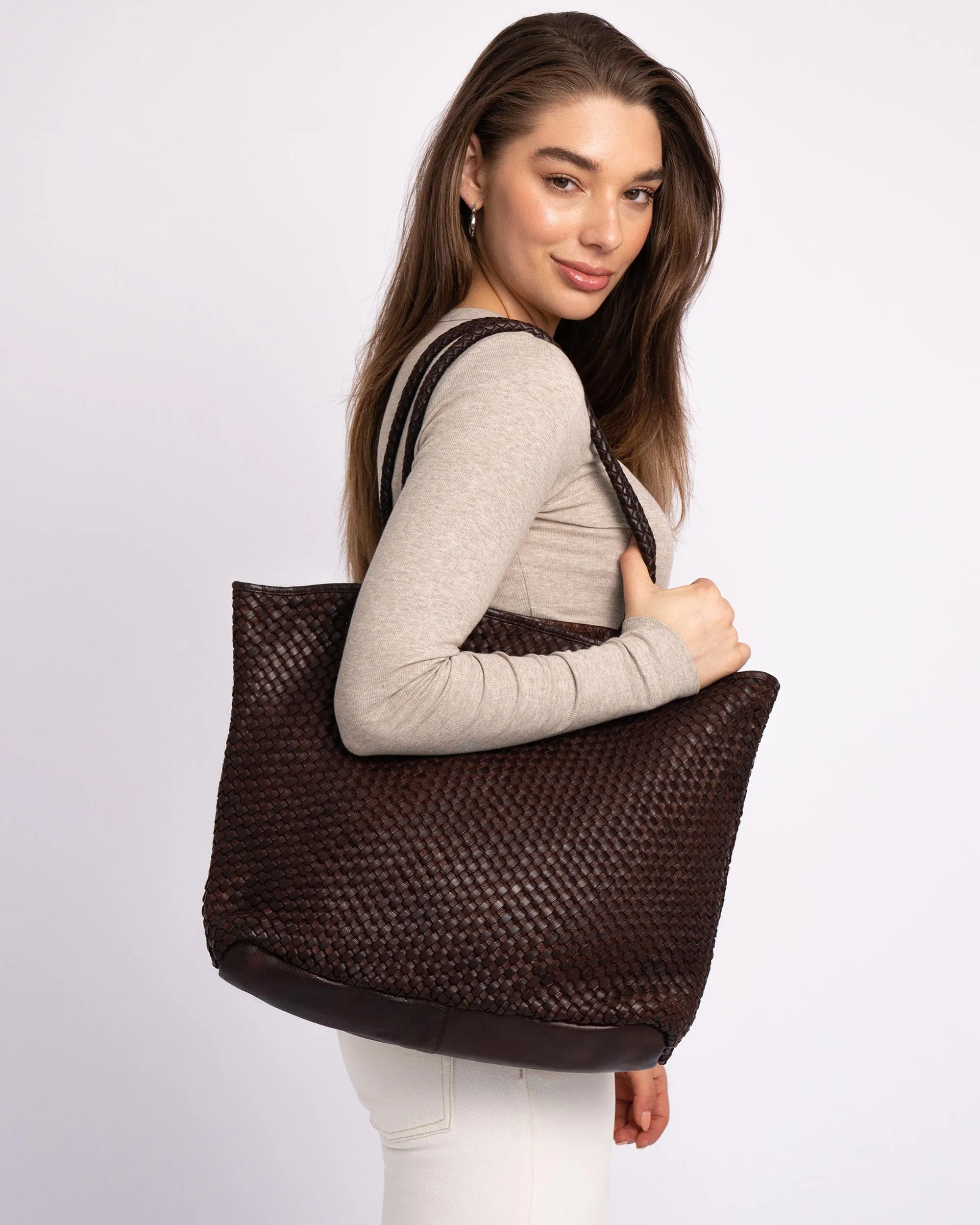Taylor | Woven Leather Tote Bag