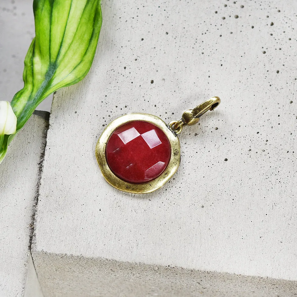 Tutti Medium Stone Charm – Red