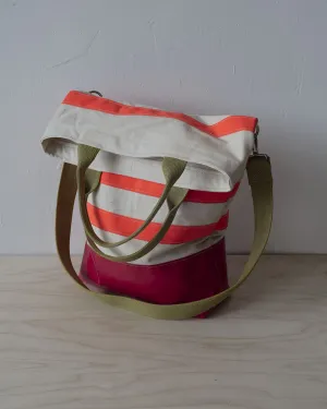 Urban Field Bag - Raspberry and Orange Striped