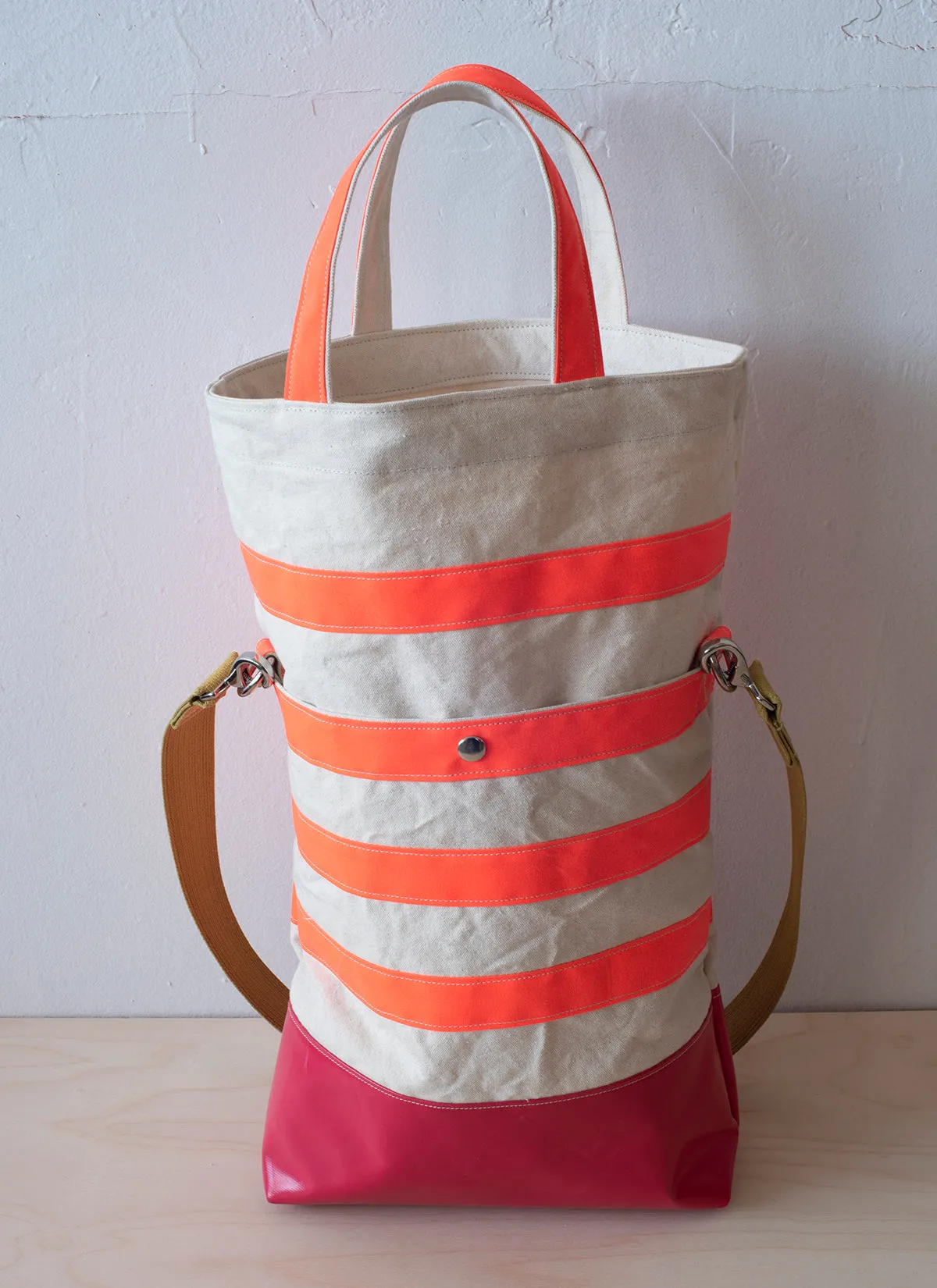 Urban Field Bag - Raspberry and Orange Striped