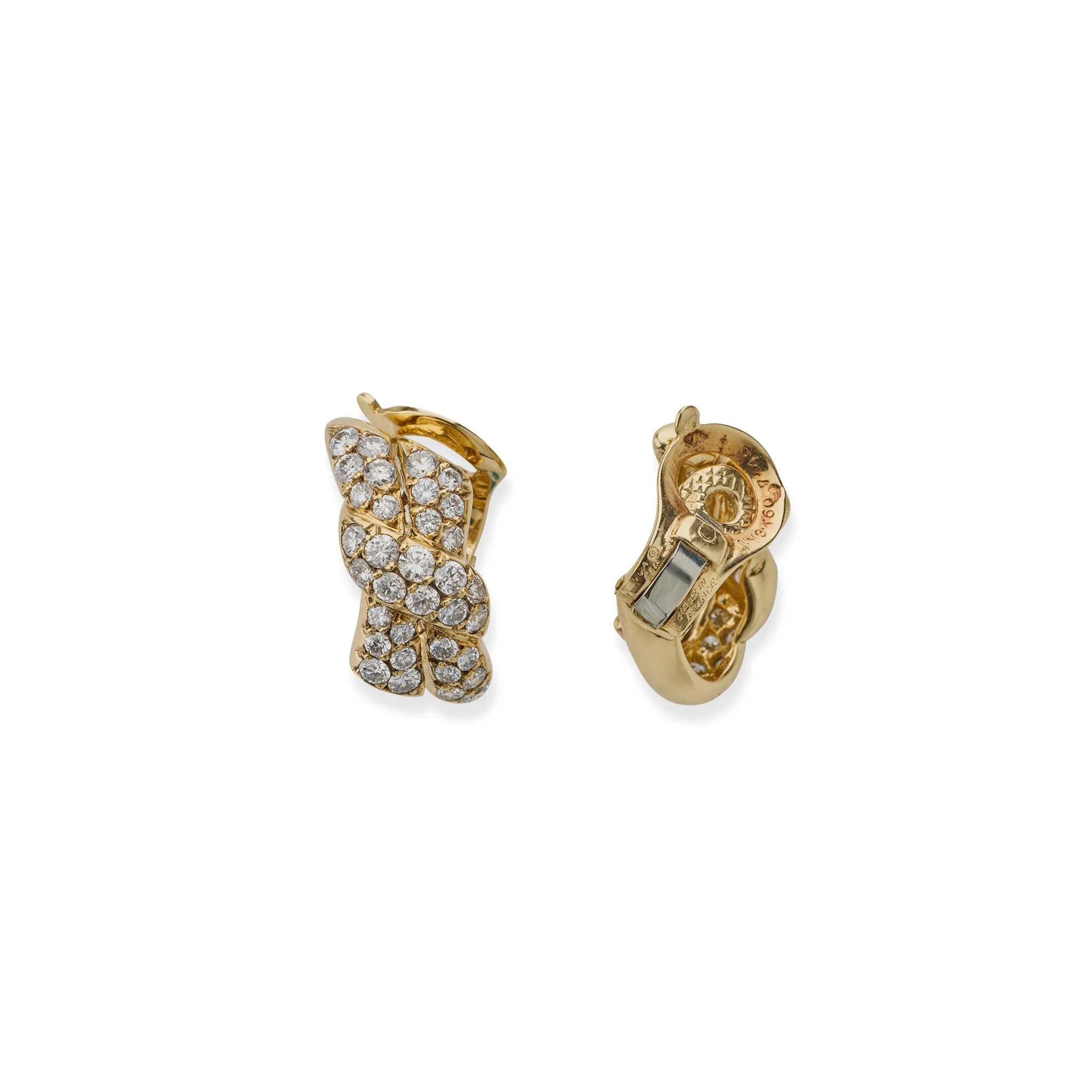 Van Cleef & Arpels Paris Diamond Clip Earrings