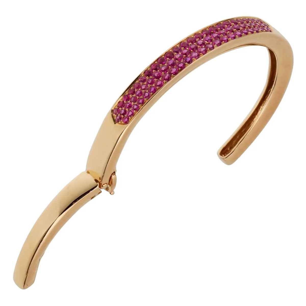Van Cleef and Arpels Pink Sapphire Rose Gold Bangle