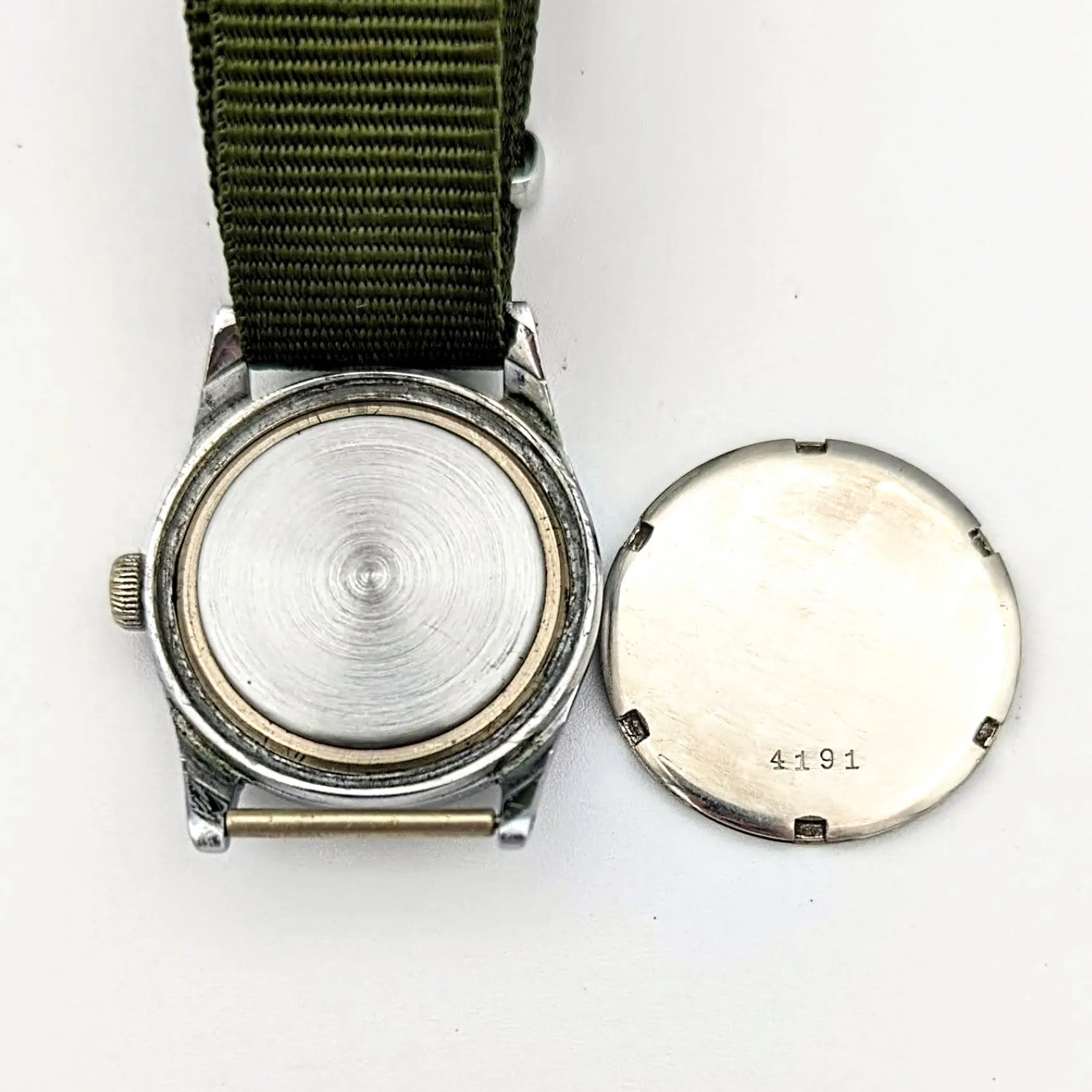 Vintage OLMA Wristwatch 1940s Military-Style Waterproof 24-hour Dial 15J Watch