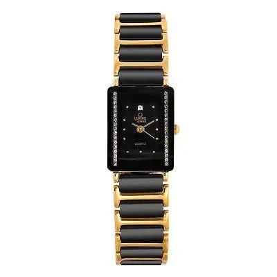 Women's Gold Bracelet Clasp Japan Quartz Stainless Steel Wristwatch