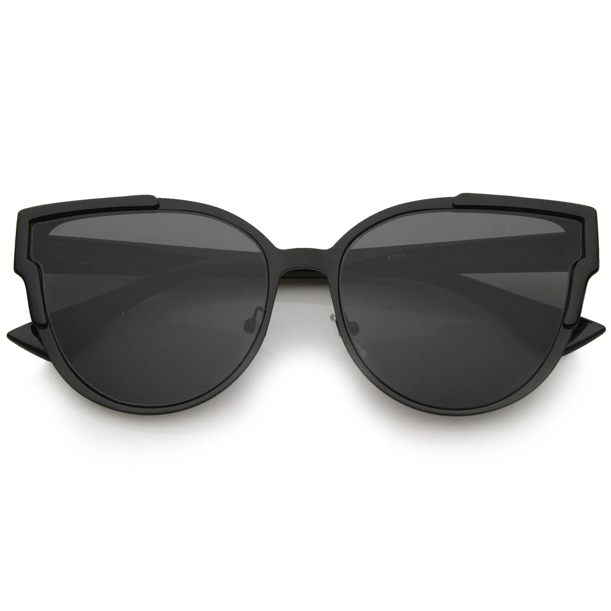 Women's Half Frame Flush Flat Lens Cat Eye Sunglasses A820