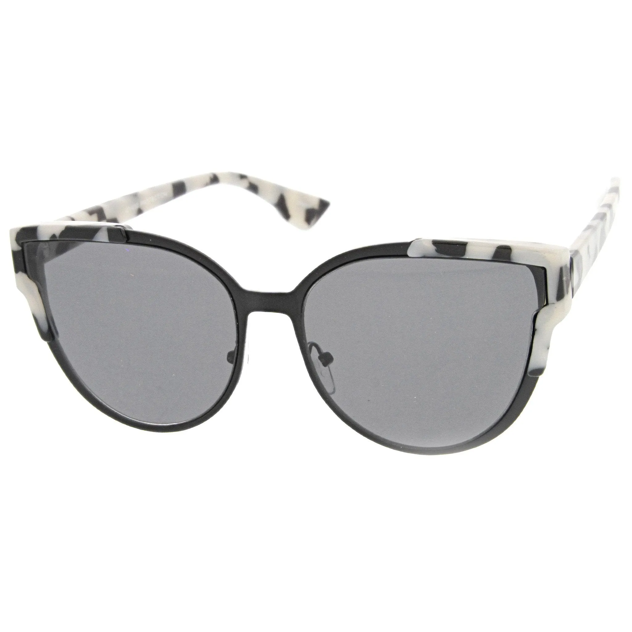 Women's Half Frame Flush Flat Lens Cat Eye Sunglasses A820