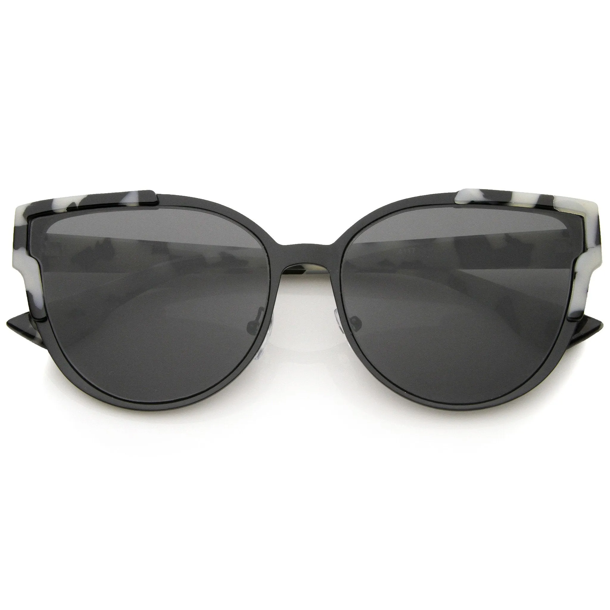 Women's Half Frame Flush Flat Lens Cat Eye Sunglasses A820