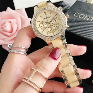 Women's Luxury White Fashion Quartz Movement Stainless Steel Watch