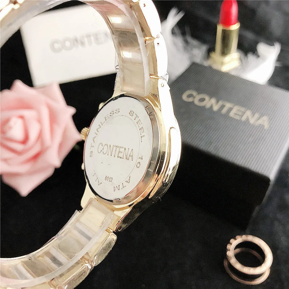 Women's Luxury White Fashion Quartz Movement Stainless Steel Watch