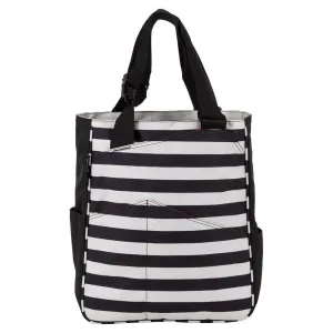 Women's Tennis Tote Stripes Black and Coconut