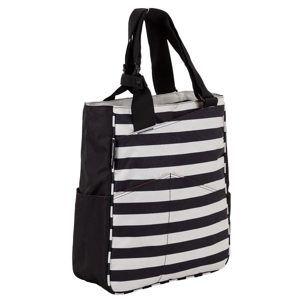Women's Tennis Tote Stripes Black and Coconut