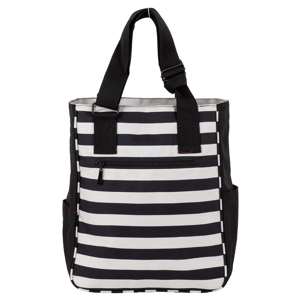 Women's Tennis Tote Stripes Black and Coconut