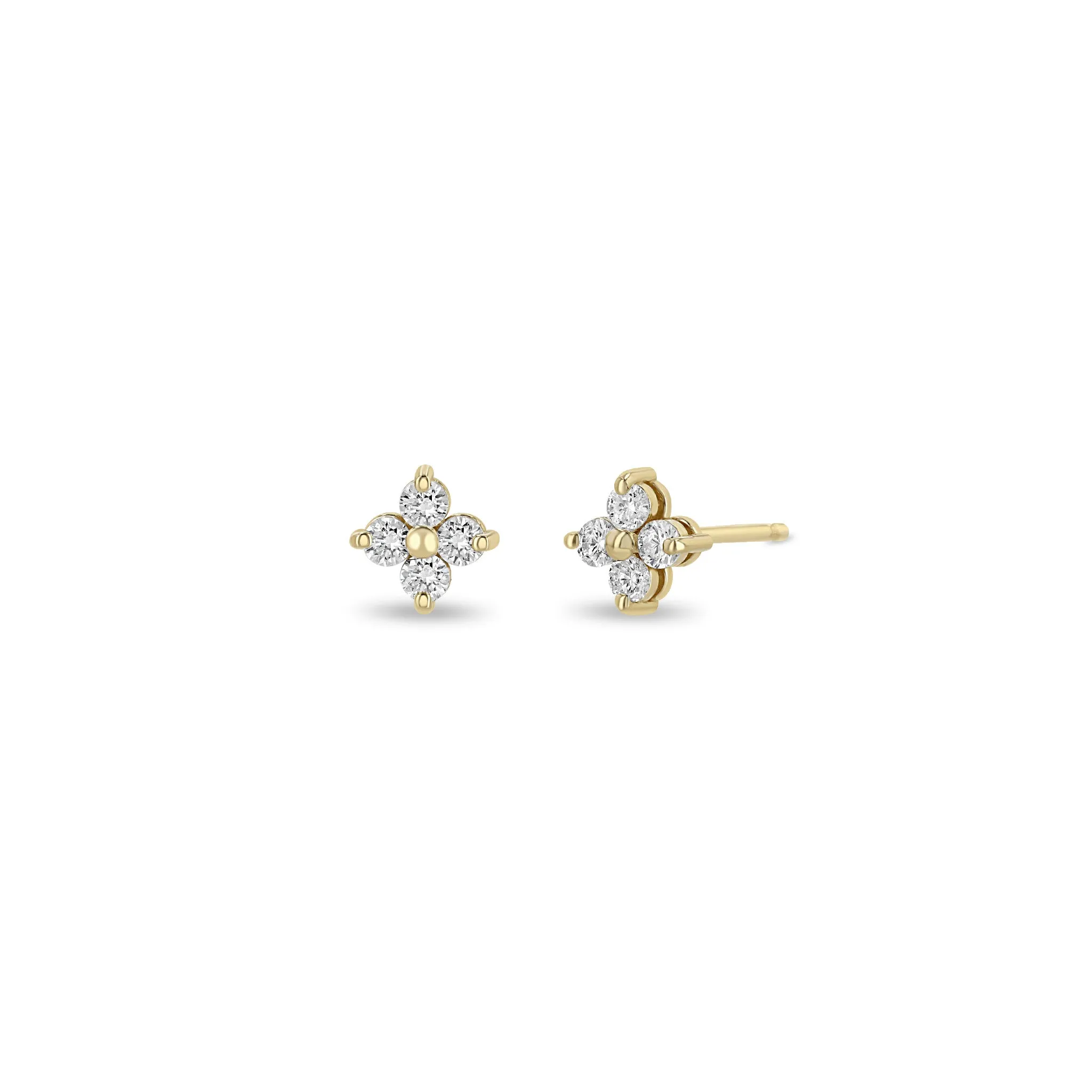 Zoë Chicco 14K Yellow Gold Prong Set Diamond Studs